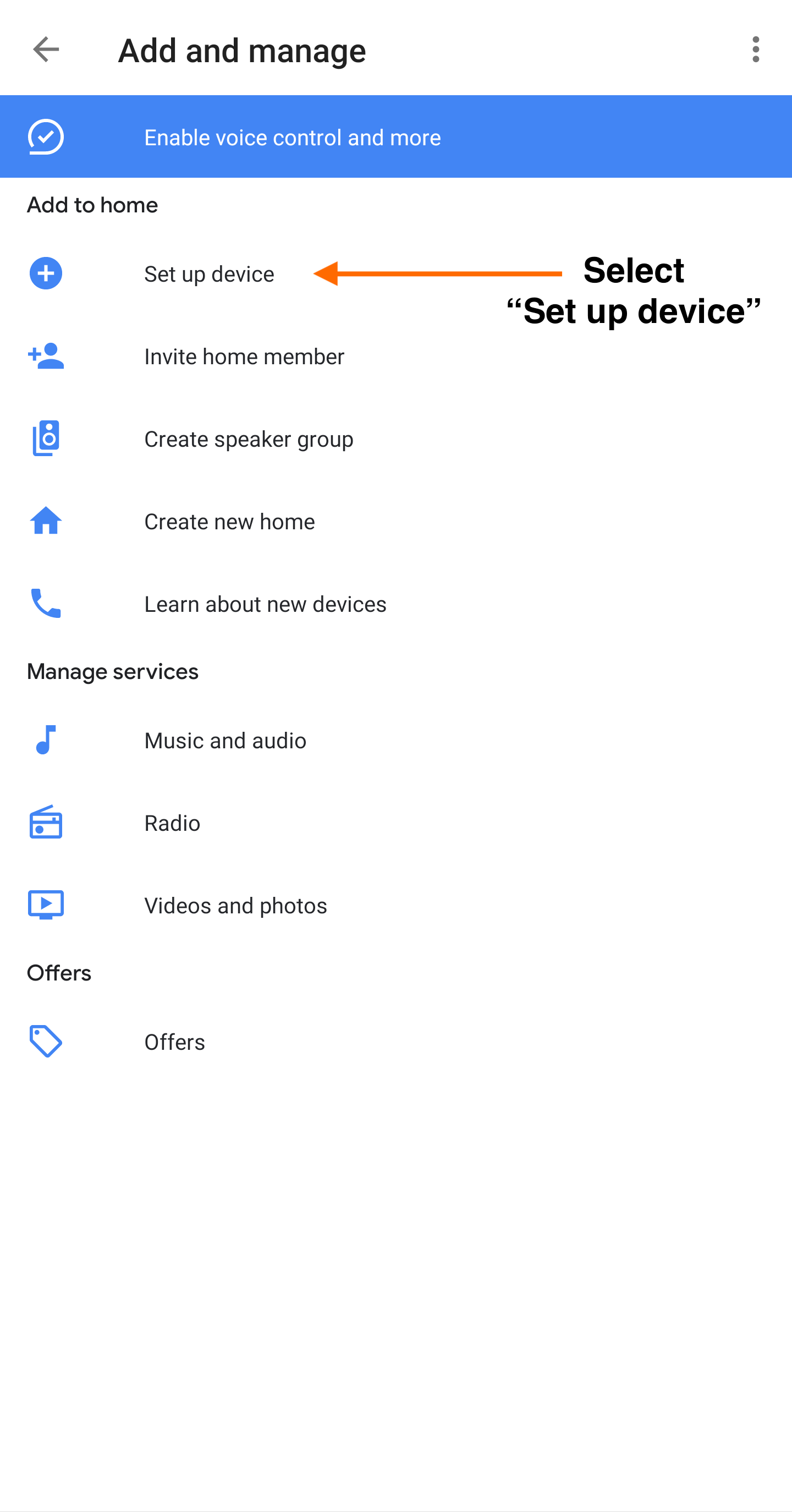 In the next menu that opens, select " Have something already set up?